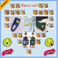 NANMEN 20PCS หัตถกรรม การตกแต่ง DIY รีดบน แพทช์อีโมจิผสม เสื้อผ้า Appliques เย็บปักถักร้อย