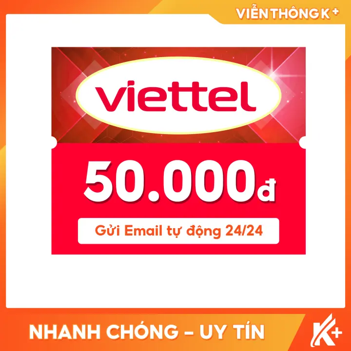 Thẻ cào viettel 50k (Gửi Email tự động 24/24) – Viettel ,SKU : 1763938579_VNAMZ-7898864577 >>>🇻🇳 Top1Vietnam 🛒>>> lazada.vn 🇻🇳🇻🇳🇻🇳🛒🛍🛒