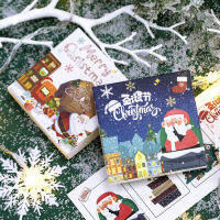 สติ๊กเกอร์ + กล่อง  Santa Christmas [50 แผ่น] Santa Christmas DIY Sticker Box Set สติกเกอร์ สติ๊กเกอร์ไดคัท by mimisplan