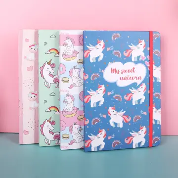 Unicorn Notebook Journal Diary Book Travel Notes Book Cute Kawaii Daily Notepad School Supplies with Pen, Unicorn Stickers Gift for Girls Kids Teen A6