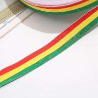 Party Decor 25 20 15mm Thick Polyester 10 yard Flag Grosgrain Ribbon Decorative for Bracelet Hair Bow Butterfly Red Green Yellow Gift Wrapping  Bags