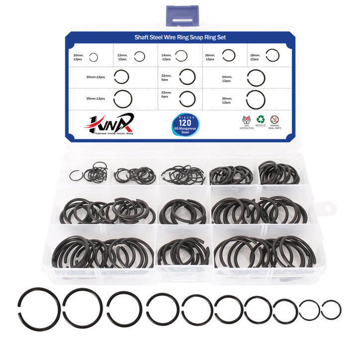 GB895.2 Φ10-Φ26 Retainer Clip 65Mn Shaft Steel Wire Ring Snap Ring Set ...