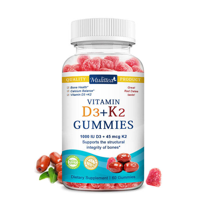 Vitamin D3 with K2 Gummies 1000 IU Vitamin D3 + 45 mcg Vitamin K2 For