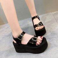 Summer new custom lolita sandals cos8 thick bottom increased the bright belt buckle platform shoes women sandals