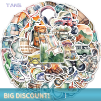 ?【Lowest price】TANG สติกเกอร์สีน้ำกลางแจ้งเดินป่าตั้งแคมป์50ชิ้นรูปลอกการ์ตูนสเก็ตบอร์ดโทรศัพท์แล็ปท็อปรถยนต์กระเป๋าจักรยานสติกเกอร์กันน้ำเย็น