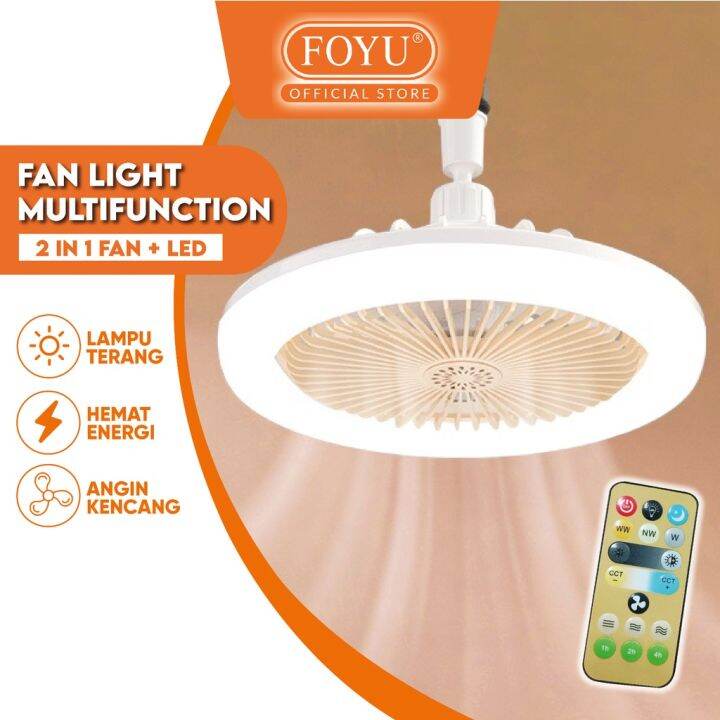 Lampu Kipas Angin 2in1 36W LED Plafon Fan Ceiling Lighting Fan Modern