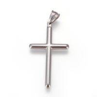 1pc 304 Stainless Steel Big Pendants Cross Stainless Steel Color 50.5x27.5x3.5mm Hole: 5x7.5mm