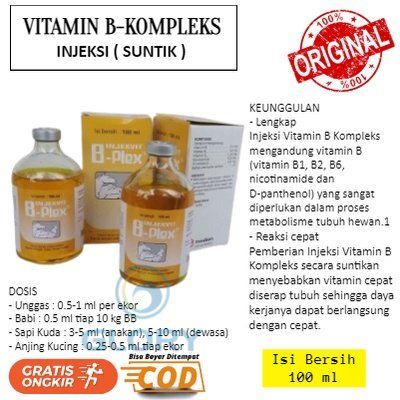 Vitamin Injekvit B-Plex / Vit B Komplek Injeksi 100 Ml Obat Suntik ...