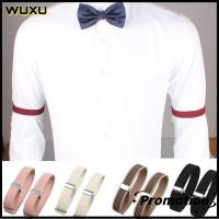 WUXU ของใหม่ สายรัดแขน สายรัดแขน วงแขนยืดหยุ่น ที่จับแขนเสื้อแบบปรับได้ อีลาสติก สายรัดแขน