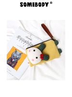 Three-Color Patch Snow Bunny Cartoon Hand-Carrying Fabric Mobile Phone Bag Cute Small Hand-Held Bag Girls Mobile Phone Coin Purse 【OCT】