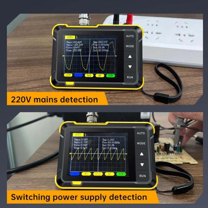 ออสซิลโลสโคปแบบใช้มือถือ200กิโลเฮิรตซ์เครื่องทดสอบส่วนประกอบอิเล็กทรอนิกส์1000mah-มินิแท็บเล็ตออสซิลโลสโคป2-5msa-s-oscilloscope-ชนิด-c-ชาร์จ