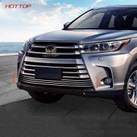 กระจังหน้าชิ้นสแตนเลสอัตโนมัติสำหรับ Toyota Highlander 2015 2016 2017 2018แต่งรถ87Tixgportz