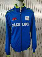 เสื้อแจ๊คเก็ต SUZUKI สีน้ำเงินแถบเขียว size L **ไม่มีถุง** สินค้าลิขสิทธิ์แท้ SUZUKI 100%