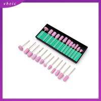 VHOIC 12pcs สีชมพูอมชมพู บดบิต บดบดละเอียด หัวล้อบด ชุดหัวขัด ล้อบด เซรามิกส์