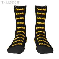 ☽ Flame Thrash Letter Men 39;s Crew Socks Unisex Novelty Spring Summer Autumn Winter Dress Socks