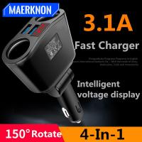 ♗♧ Car Cigarette Lighter Socket Splitter Adapter 3.1A USB Charger For 12-24V Car SUV Off-Road Vehicle For Phone MP3 DVR Accessories