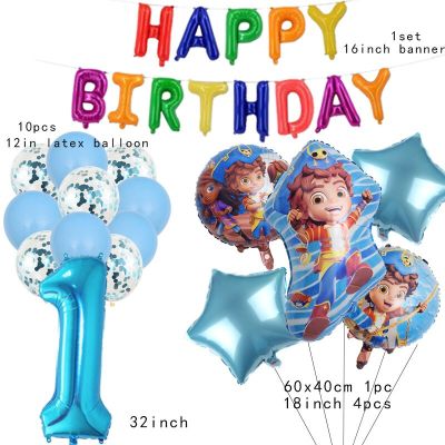 Santiago Boy Foil Balloon Seas Adventure Game Birthday Party Decor Supplies 32inch Number Ballon Set Baby Shower Kid Toy Gift Balloons