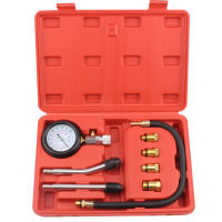 ชุดวัดกำลังอัด เบนซิน ชุดชุดทดสอบมาตรวัดความดันเครื่องยนต์เบนซิน Petrol Engine Pressure Gauge Tester Kit Set Compression Leakage Diagnostic compresso meter Tool For CAR Auto With Case