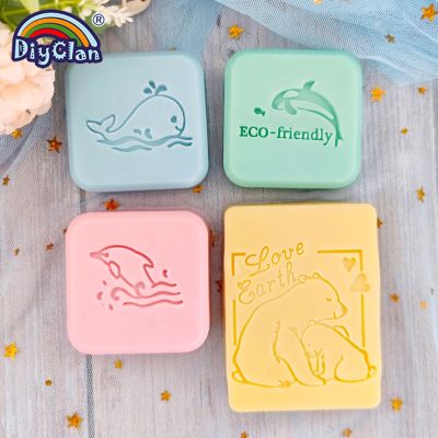 Cute Dolphin Pattern Soap Stamp Love Earth Polar Bear Dolphin Sea Lion Orcinus Orca Model Transparent Natural Resin Seal