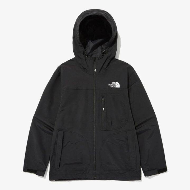 north-face-แจ็คเก็ตปักลายคู่มีฮู้ด-สำหรับผู้ชายและผู้หญิงทรงหลวมแบรนด์ชุดว่ายปีนเขา-windbreaker-ลำลอง