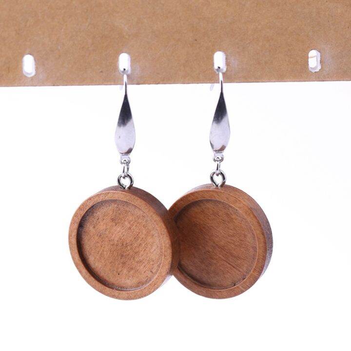 reidgaller-5-pairs-brown-wood-cabochon-earring-base-12mm-20mm-dia-blank-bezel-settings-diy-stainless-steel-ear-wire-hooks