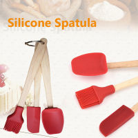 3 Pieces Set Non-Stick With Wooden Handle Cake BBQ Shovel Kitchen Cooking Kitchenware Scraper Spatula Mixing Spoon