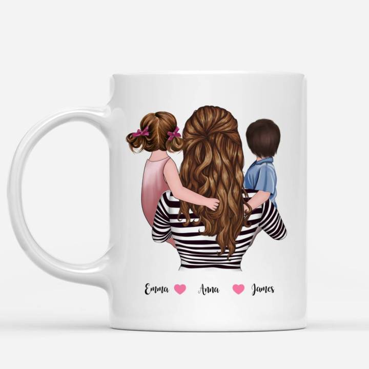 ส่วนบุคคลแก้วกาแฟครอบครัวแม่และลูกสาวลูกชายความสุขเป็นแม่ของขวัญแก้วถ้วย11oz15oz-rr2010