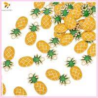 SNSQDYW0010 80 pcs 1223มม. เครื่องรางเคลือบสับปะรด โลหะผสมอัลลอยด์ รู: 2mm จี้ชาร์มรูปสับปะรดผลไม้ ปริมาณที่เพียงพอ ลูกปัดชาร์ม งานฝีมือดีไอวาย