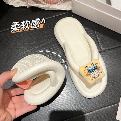 【July】 Beach slippers womens summer soft bottom flip-flop sandals home 2023 new all-match outerwear