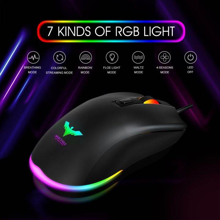 havit-mouse-gaming-rgb-เมาส์เกมส์-pc-แบบมีสายที่มีแบ็คไลท์7สี6ปุ่มสูงถึง6400-dpi-usb-คอมพิวเตอร์เมาส์สีดำ-ms732-yuebian