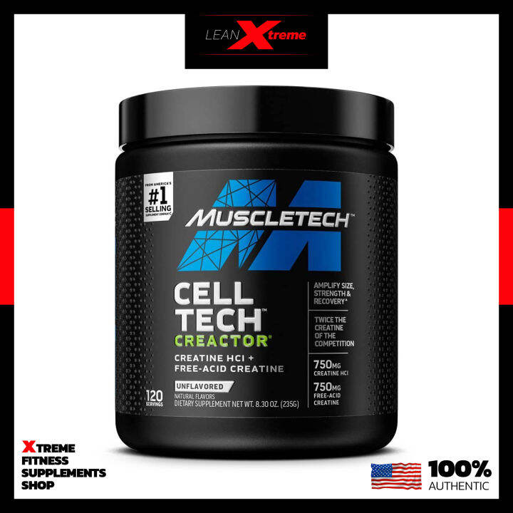 MuscleTech CellTech Creactor 120 Servings / Creatine HCl Powder Pre/Post Workout Muscle