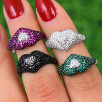 GODKI Size4 - Size9 Trendy Stackable Heart Cubic Zircon Stackable Chic Ring For Women Wedding DUBAI Bridal Statement Finger Ring