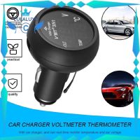 【Ready Stock】▣◕ D38 MC 3 in 1 Digital LED USB Car Charger Voltmeter Thermometer Car Battery Monitor“In Stock”