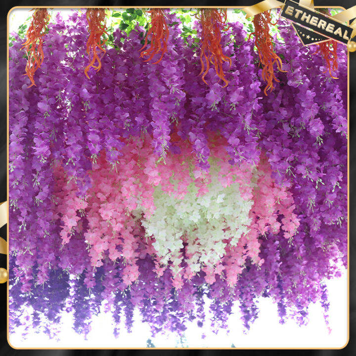 Artificial 3 Heads Wisteria Artificial flowers For Decor Outdoor/Indoor