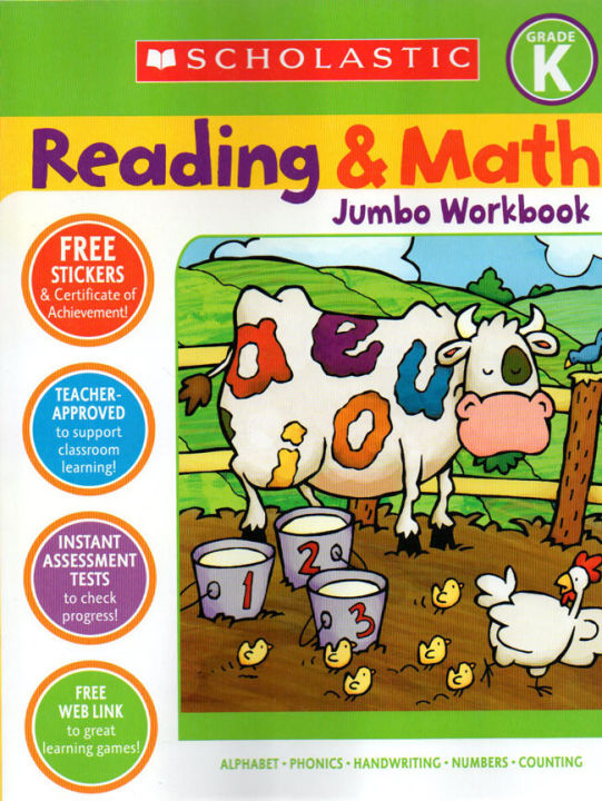 scholastic-reading-and-math-jumbo-workbook-grade-k-childrens-enlightenment-learning-to-improve-the-preschool-level-of-kindergarten
