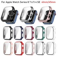 Glass+Cover For Apple Watch Case 45mm 41mm Screen Protector Hard PC Bumper Protective Cover for iWatch Series 8 7 6 5 4 SE