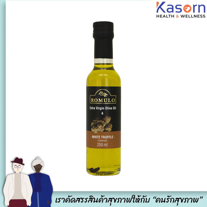 โรมูโล่ น้ำมันมะกอกบริสุทธิ์ผสมเห็ดทรัฟเฟิลขาว 250 มิลลิลิตร Romulo Extra Virgin Olive Oil &amp; White Truffle (0561)