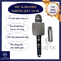 [Tặng kèm mic phụ song ca] MIC KARAOKE BLUETOOTH YS-98 kết nối điện thoại bluetooth hát 2 người micro YS98 âm thanh hay volume lớn LOTA SHOP