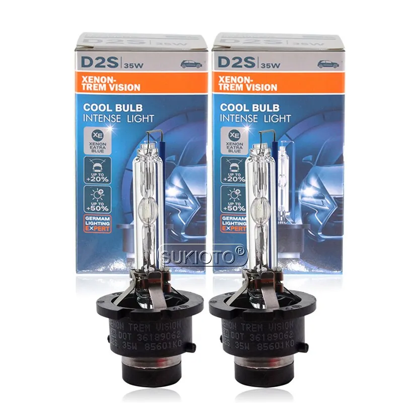 2PCS SUKIOTO Xenon D1S Headlight D3S HID Light Bulbs D2S 4300K