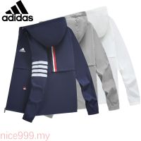 【ของแท้อย่างเป็นทางการ】กระเป๋าadidas official store อาดิดาสแจ็คเก็ตกีฬาแจ็คเก็ตเป็นกลางปีนเขาระบายอากาศเสื้อผ้ากันแดดเชื่อมต่อกับหมวกกันแดด