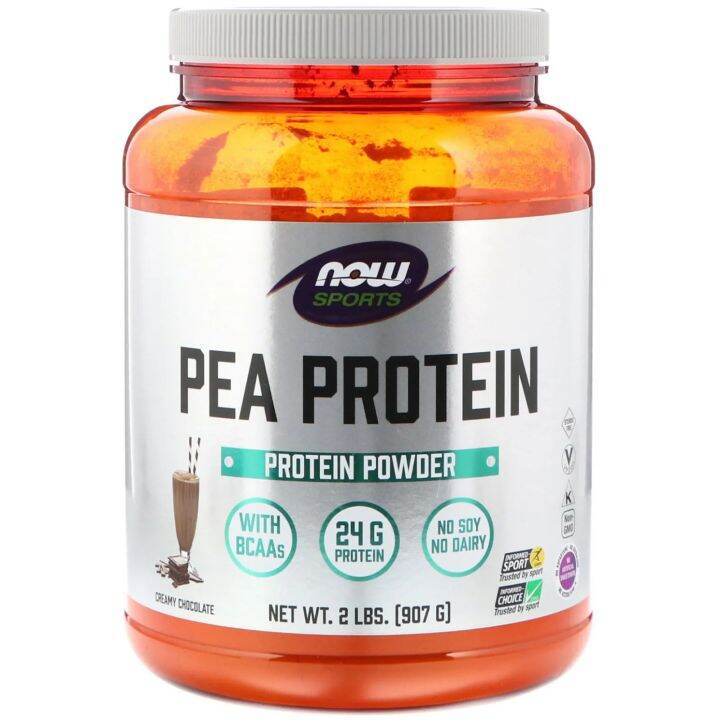 [PREORDER] NOW FOODS SPORTS PEA PROTEIN CREAMY CHOCOLATE 907G BCAAS