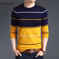 2021 New Fashion Brand Sweater Mens Pullover Striped Slim Fit Jumpers Knitred Woolen Autumn Korean Style Casual Men Clothes