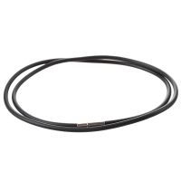 3X 3mm Black Rubber Cord Necklace with Stainless Steel Closure - 24 Inch