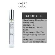 Tinh Dầu Nước Hoa Code Deco Good Girl Cá Tính, Ngọt Ngào, Gợi Cảm 10ml