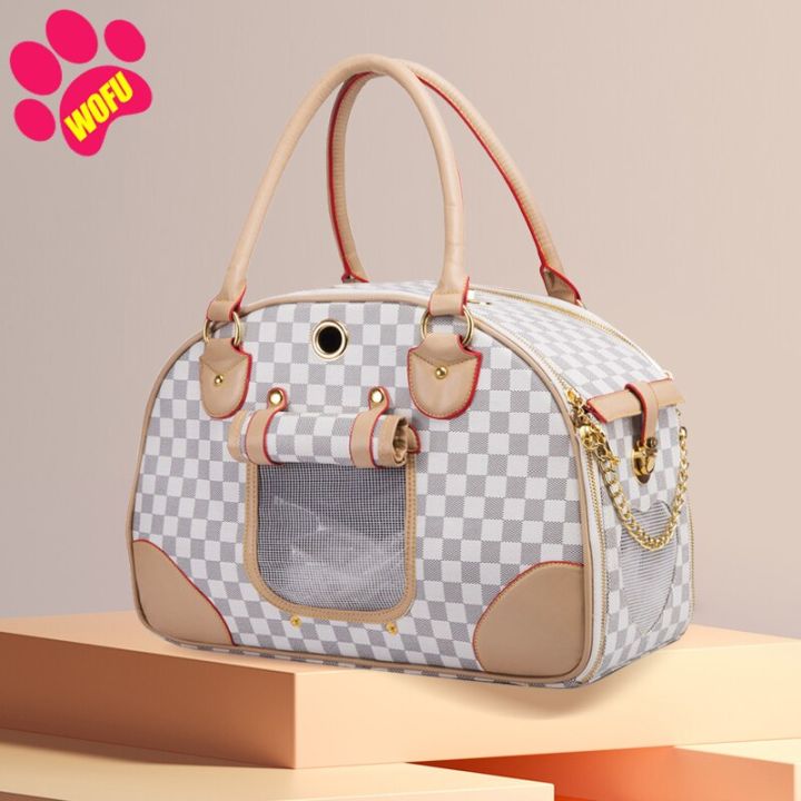 Luxury Pu Leather Pet Carrier Travel Handbag Small Cat Dog Carrier