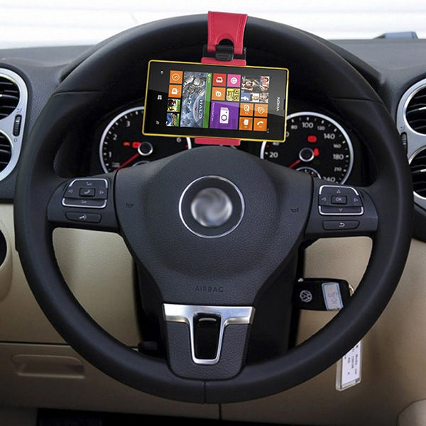 ที่ยึดมือถือกับพวงมาลัย-ใช้วางโทรศัพท์ในรถ-ยึดติดกับพวงมาลัยรถยนต์-ติดตั้งง่าย-ใช้ยึดกับสมาร์ทโฟนทุกรุ่น-ส่งไว
