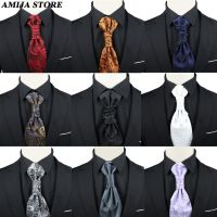 Luxury Men Paisley Ascot Tie Tuxedo Man Wedding Business Party Cravat Tie 10CM Vintage Pattern Necktie Gentleman Accessories Nails Screws Fasteners