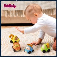 PETIBABY ของเล่น2ชิ้นรถขุดรถยนต์วิศวกรรมของเล่นการ์ตูนของเล่นเด็กพลาสติกน่ารักรถรถดับเพลิงการศึกษาสำหรับ6เดือนขึ้นไป