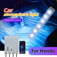 ☄ Car Interior Atmosphere LED RGB Strip Light Dash Floor Foot For Honda Civic CRV Jazz Fit Accord Insight Pilot Odyssey Accessory