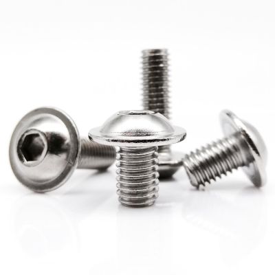 1/5/10/50pcs M2 M2.5 M3 M4 M5 M6 M8 M10 A2 304 Stainless Steel Hex Hexagon Socket Allen Round Button Head With Washer Bolt Screw Nails Screws Fastener